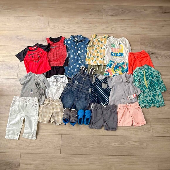 BOYS BACK TO SCHOOL CUTE COMFY ATHLETIC BUNDLE 18-24 MONTHS - Picture 1 of 12